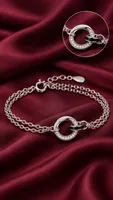 Interlocking Double-Layer Circle Bracelet