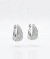 Pavé Diamond Tapered Huggie Hoop Earrings