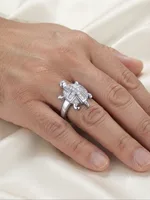 Silver Geometric Turtle Ring