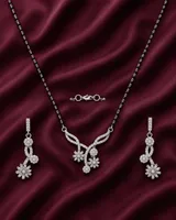 Floral Cascade 925 Sterling Silver Mangalsutra Set