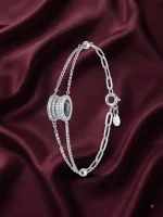 Double Layer Crystal Barrel Bracelet