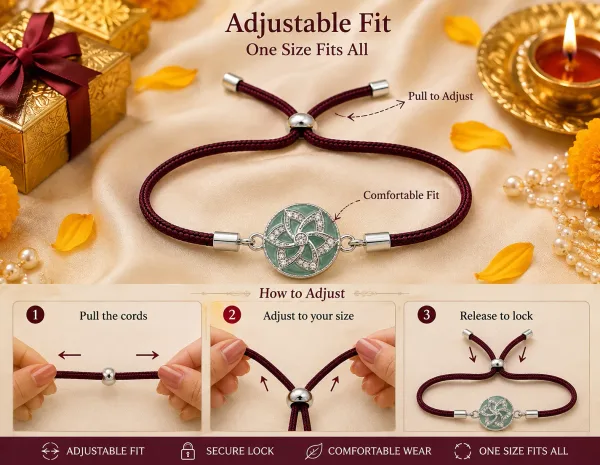 Mint Grace Crystal Rakhi