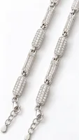 Silver Geometric Link Chain Anklet