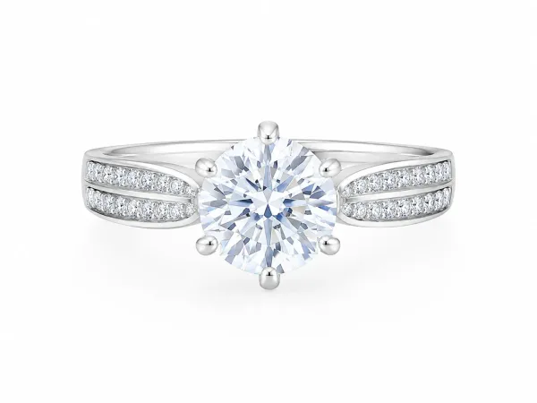 Elegant Round Cut Silver Ring