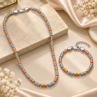 Men’s Two-Tone 925 Sterling Silver Chain & Bracelet Set