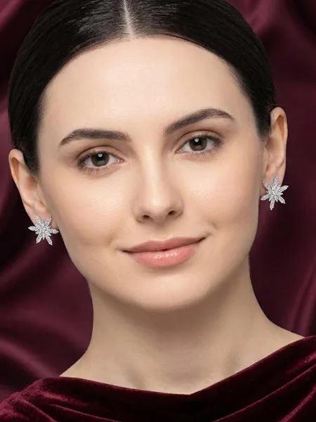 Sparkling Floral Stud Earrings