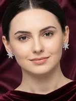 Sparkling Floral Stud Earrings