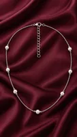 Silver Pearl Beaded chain