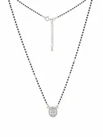 Elegant Oval Halo 925 Silver Mangalsutra