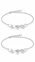 Silver Disc & Charm Chain Anklet