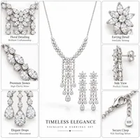 Floral Cascade Silver Jewelry Set
