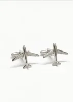Silver Airplane Cufflinks (Aviation Style Cufflinks