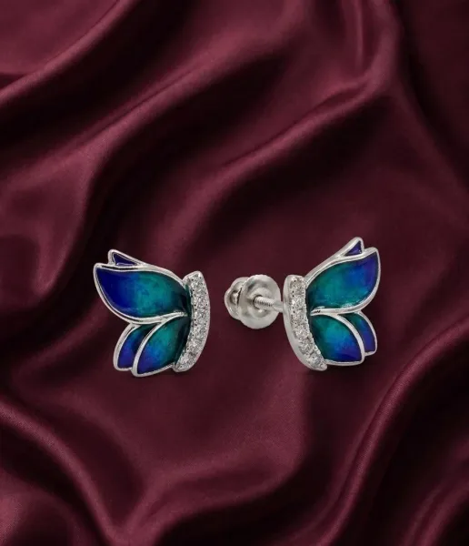 Enchanted Butterfly Wing Stud Earrings
