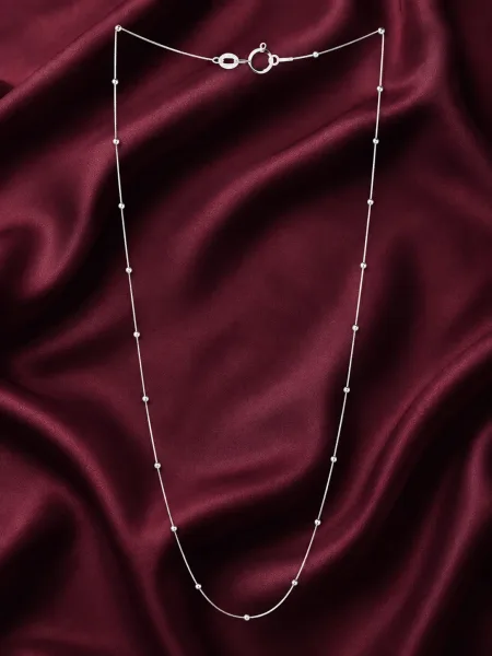 Classic Pearl Bead Silver Chain