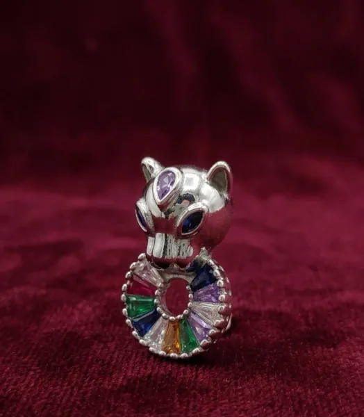 Multicolor Crystal Panther Collar Brooch / Lapel Pin