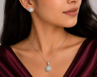 Classic Round Pendant & Earring Set