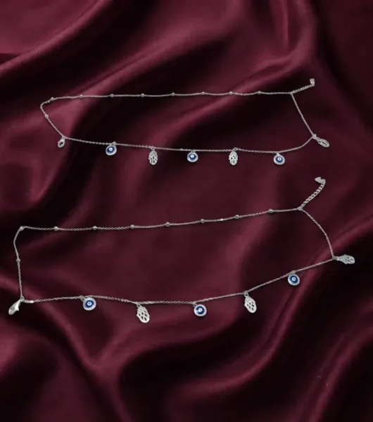 Celestial Evil Eye & Hamsa Anklet