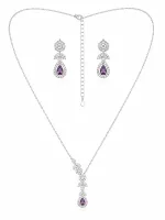 Royal Amethyst Teardrop Necklace Set
