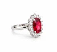 Sterling Silver Ruby Halo Ring