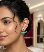 Marquise Emerald Bloom Ear Jackets