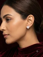 Geometric Diamond Pavé Stud Earrings