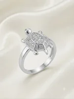 Silver Serenade Turtle Ring