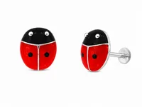 Red Ladybug Enamel Stud Earrings for Kids baby tops