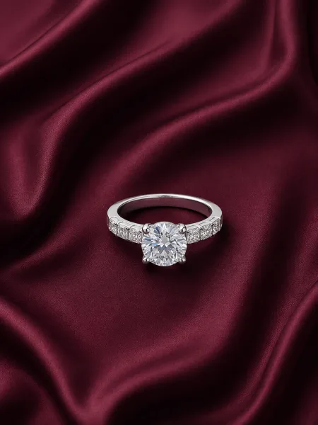 Sterling Silver Halo Solitaire Ring