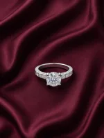 Sterling Silver Halo Solitaire Ring