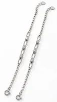 Silver Oval Link Chain Anklet