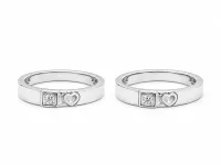 Heart Charm Couple Ring