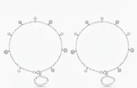 Star & Sparkle Design Silver Anklet