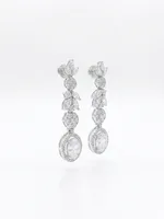 Elegant Marquise & Oval Diamond Drop Earrings