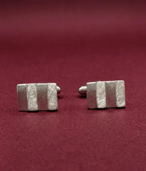 Men’s Textured Sterling Silver Cufflinks