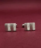Men’s Textured Sterling Silver Cufflinks