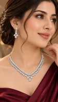 Lustrous Leaf Cascade Necklace Set