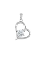 Open Heart Solitaire Pendant