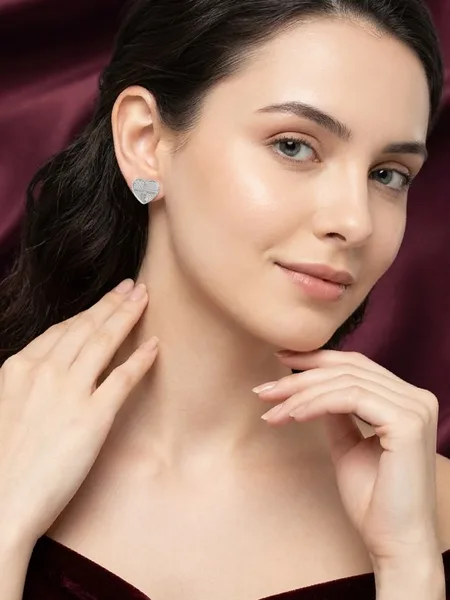 Heart Crystal Stud Earrings