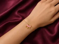 Pink Charm Bell Bracelet