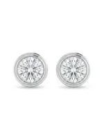 Round Brilliant Cut Bezel-Set Diamond Solitaire Stud Earrings