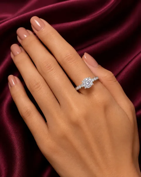 Classic Round Solitaire Silver Ring