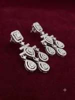 Art Deco Geometric Chandelier Diamond Earrings