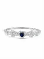 Celeste Sapphire Heart Bow Cuff