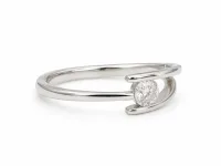 Sterling Silver Round Solitaire  ring
