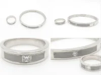 The Slate Inlay Bangle with Ring
