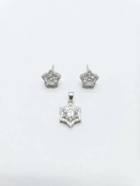 Celestial Starburst Pendant Set with earrings