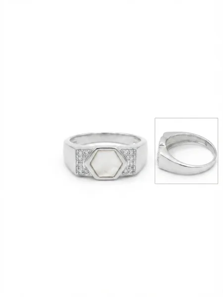 Celestial Hexagon Signet Ring