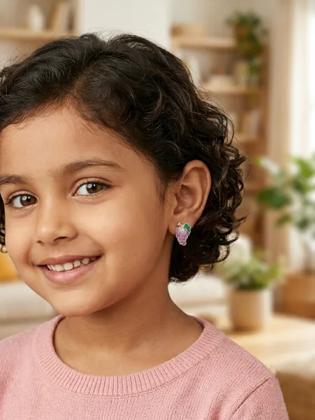 Grape Bunch Enamel Stud Earrings (Kids/Toddler Edition)