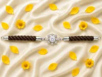 Classic Crystal Silver Rakhi