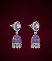 Royal Amethyst & Diamond Illusion Jhumki Earrings